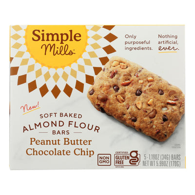 An image displaying Simple Mills - Bar Sft Baked Peanut Butter Chocolate Chip - Case Of 6-5.99 Oz by Simple Mills