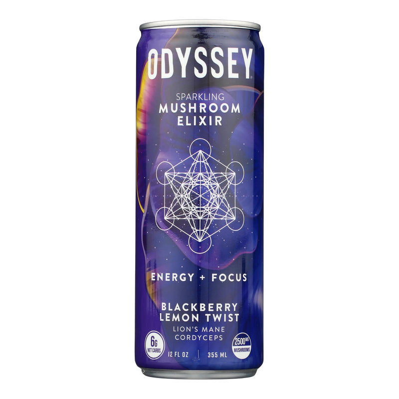 An image displaying Odyssey - Sparkling Energy Blkbry Lemon - Case Of 12-12 Fz by Odyssey Elixir