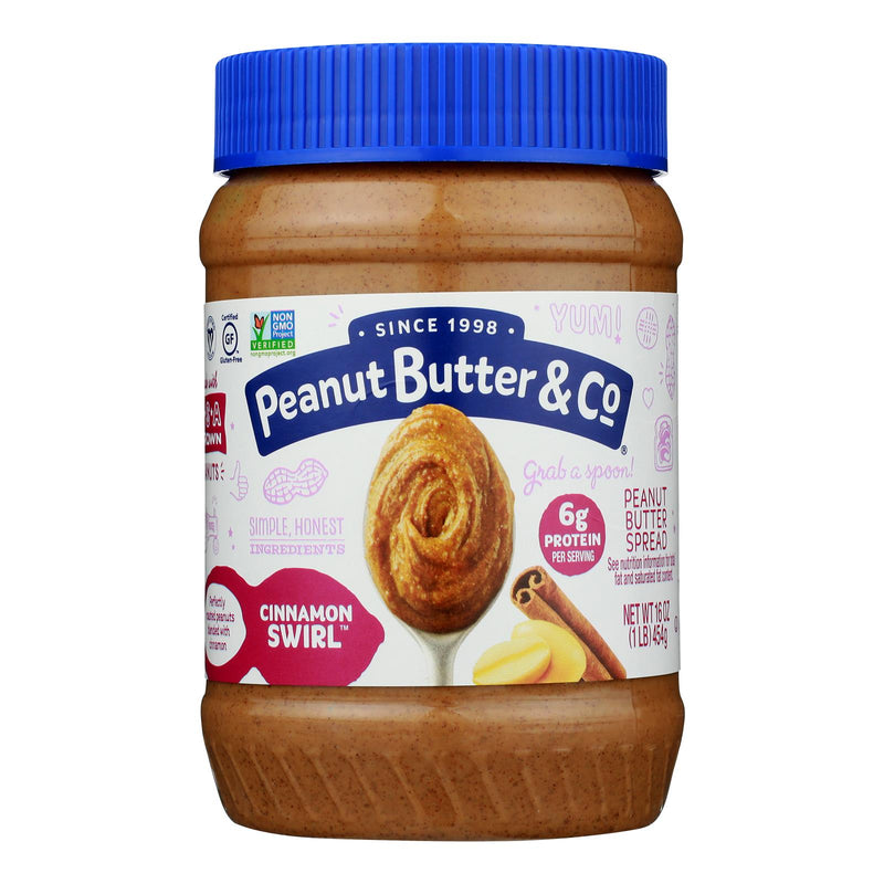 An image displaying Peanut Butter & Co - Peanut Butter Cinnamon Swirl - Case Of 6-16 Oz by Peanut Butter & Co