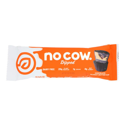 An image displaying No Cow Bar - Bar Chocolate Peanut Butter Cup - Case Of 12-2.12 Oz by No Cow