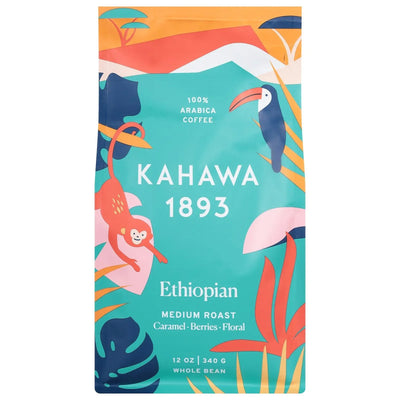 An image displaying Kahawa 1893 - Coffee Whole Bean Medium Roasted Ethiopian - Case Of 6-12 Ounce by Kahawa 1893