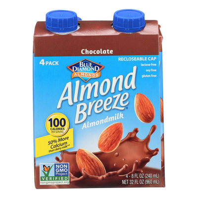 An image displaying Almond Breeze - Almond Milk - Chocolate - Case Of 6 - 4/8 Ounce by Almond Breeze