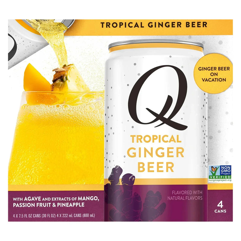 An image displaying Q Drinks - Ginger Beer Tropical - Case Of 6-4/7.5 Ounce by Q Drinks