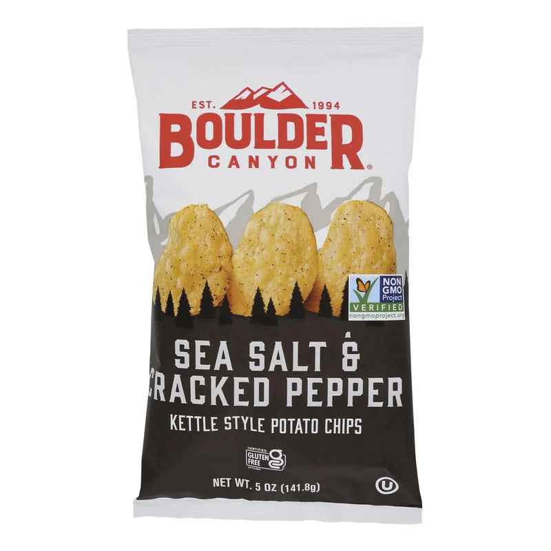 An image displaying Boulder Canyon - Chips - Sea Salt And Cracked Pepper - Case Of 12 - 5 Ounce. by Boulder Canyon Natural Foods