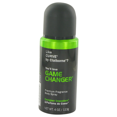 An image displaying Designer Imposters Game Changer by Parfums De Coeur Body Spray 4 oz for Men by Parfums De Coeur