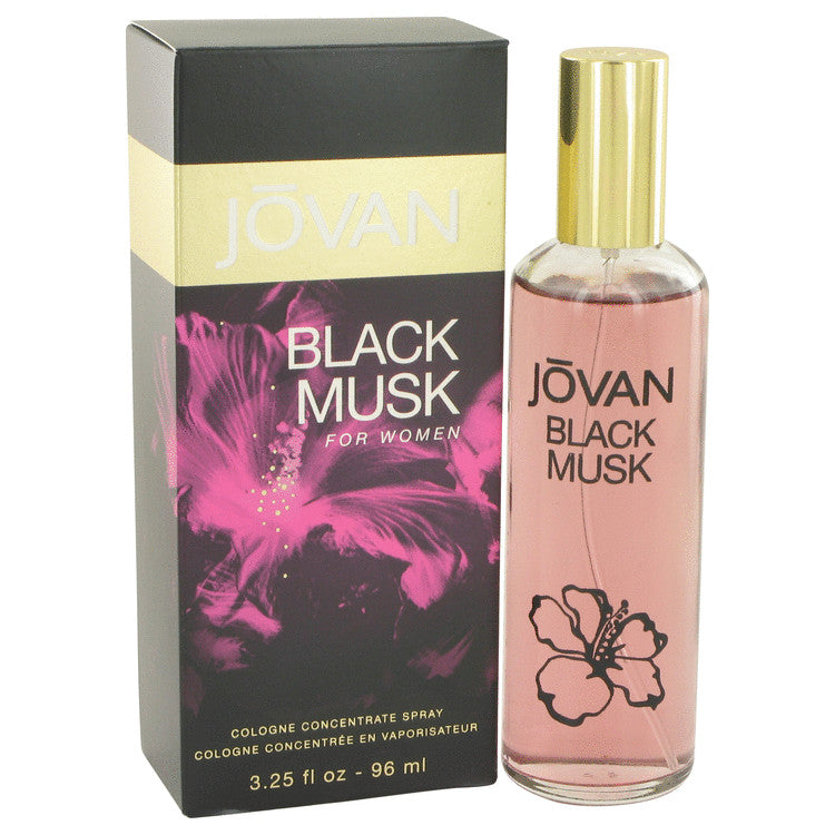 An image displaying Jovan Black Musk by Jovan Cologne Concentrate Spray 3.25 oz for Women by Jovan