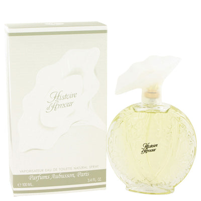 An image displaying HISTOIRE D'AMOUR by Aubusson Eau De Toilette Spray 3.4 oz for Women by Aubusson