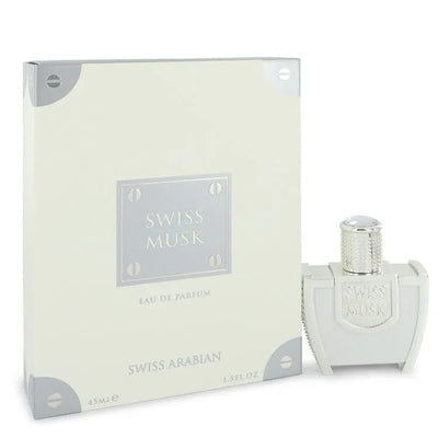 An image displaying Swiss Musk by Swiss Arabian Eau De Parfum Spray 1.5 oz for Men by Swiss Arabian