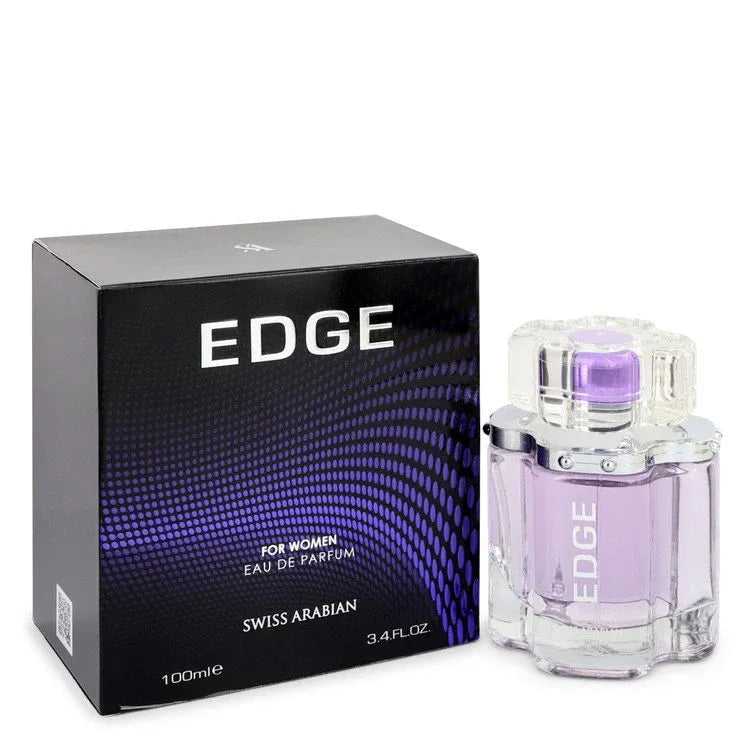An image displaying Swiss Arabian Edge by Swiss Arabian Eau De Parfum Spray 3.4 oz for Women by Swiss Arabian