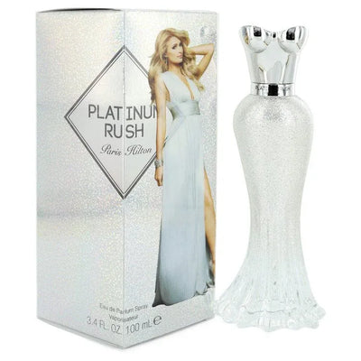 An image displaying Paris Hilton Platinum Rush by Paris Hilton Eau De Parfum Spray 3.4 oz for Women by Paris Hilton