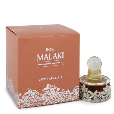 An image displaying Swiss Arabian Rose Malaki by Swiss Arabian Concentrated Perfume Oil 1 oz for Women by Swiss Arabian