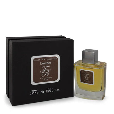 An image displaying Franck Boclet Leather by Franck Boclet Eau De Parfum Spray 3.4 oz for Men by Franck Boclet