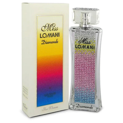 An image displaying Miss Lomani Diamonds by Lomani Eau De Parfum Spray 3.3 oz for Women by Lomani