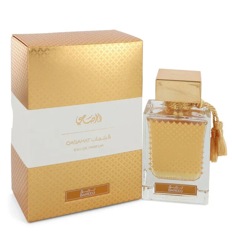 An image displaying Rasasi Qasamat Bareeq by Rasasi Eau De Parfum Spray 2.2 oz for Women by Rasasi