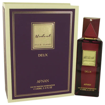 An image displaying Modest Pour Femme Deux by Afnan Eau De Parfum Spray 3.4 oz for Women by Afnan