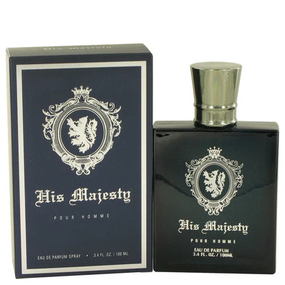 An image displaying His Majesty by YZY Perfume Eau De Parfum Spray 3.4 oz for Men by YZY Perfume