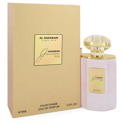 An image displaying Al Haramain Junoon Rose by Al Haramain Eau De Parfum, Spray 2.5 oz for Women by Al Haramain