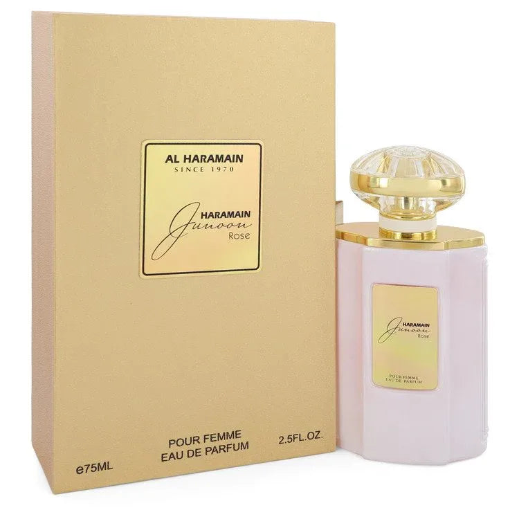 An image displaying Al Haramain Junoon Rose by Al Haramain Eau De Parfum, Spray 2.5 oz for Women by Al Haramain