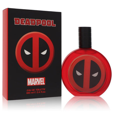 An image displaying Deadpool by Marvel Eau De Toilette Spray 3.4 oz for Men by Marvel
