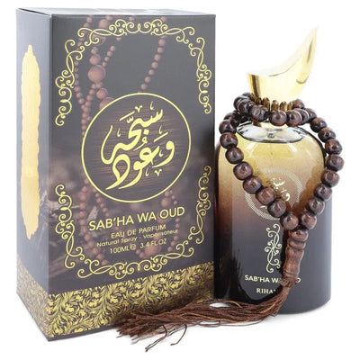 An image displaying Sabha Wa Oud by Rihanah Eau De Parfum Spray 3.4 oz for Men by Rihanah