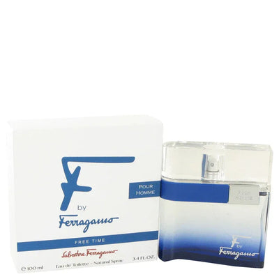 An image displaying F Free Time by Salvatore Ferragamo Eau De Toilette Spray 3.4 oz for Men by Salvatore Ferragamo