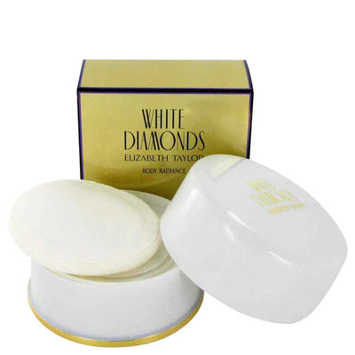 An image displaying White Diamonds by Elizabeth Taylor Dusting Powder 2.6 oz for Women by Elizabeth Taylor