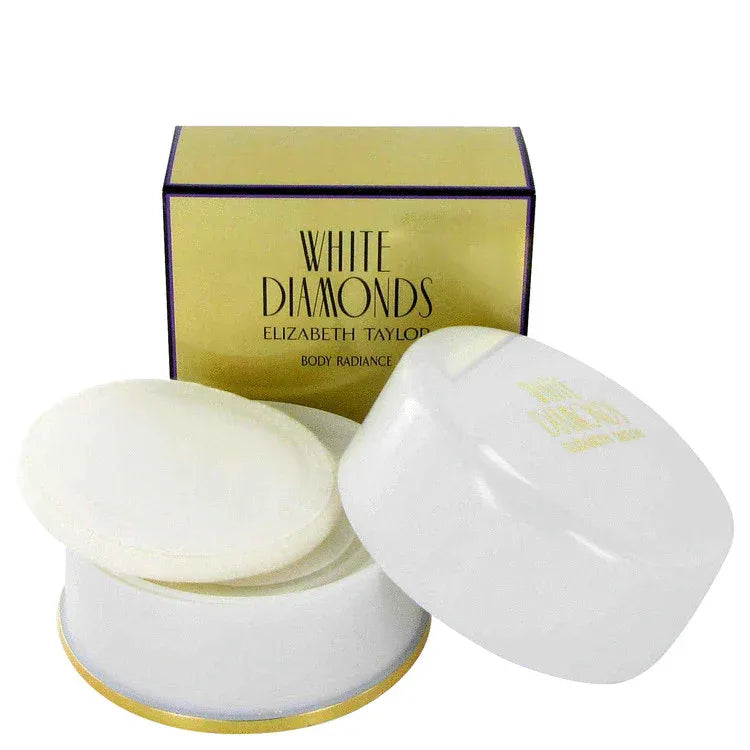 An image displaying White Diamonds by Elizabeth Taylor Dusting Powder 2.6 oz for Women by Elizabeth Taylor