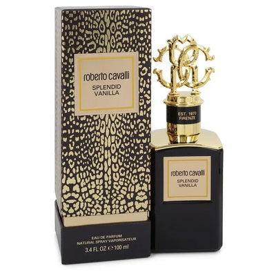 An image displaying Splendid Vanilla by Roberto Cavalli Eau De Parfum Spray 3.4 oz for Women by Roberto Cavalli