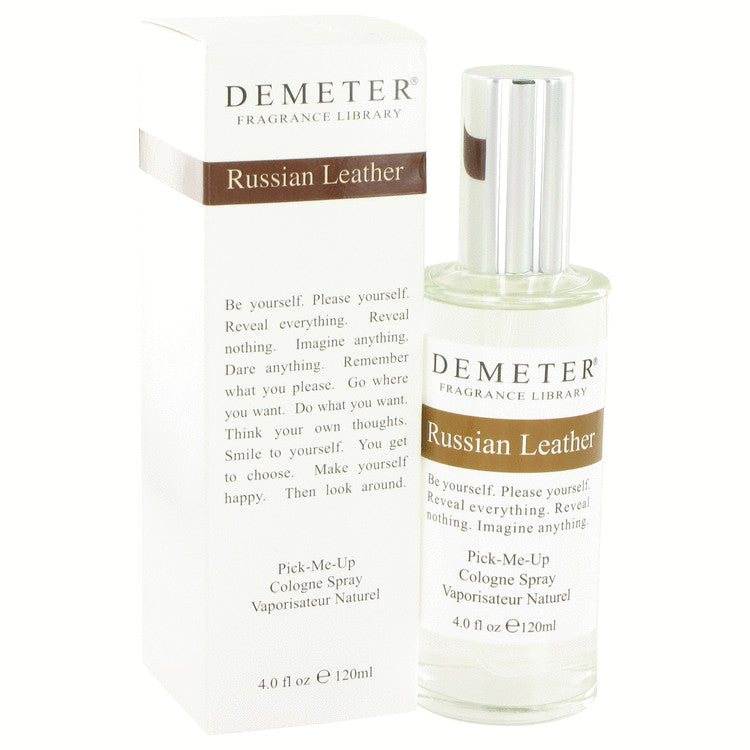 An image displaying Demeter Russian Leather by Demeter Cologne Spray 4 oz for Women by Demeter
