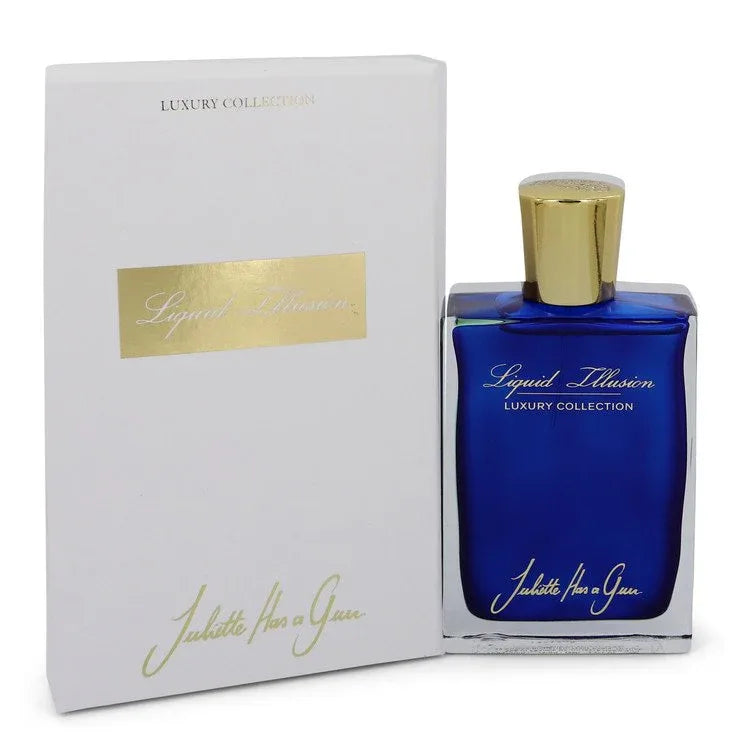 An image displaying Liquid Illusion by Juliette Has a Gun Eau De Parfum Spray 2.5 oz for Women by Juliette Has a Gun