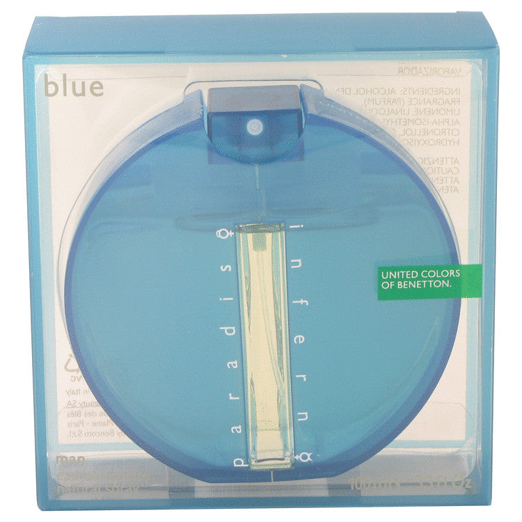 An image displaying Inferno Paradiso Blue by Benetton Eau De Toilette Spray 3.4 oz for Men by Benetton