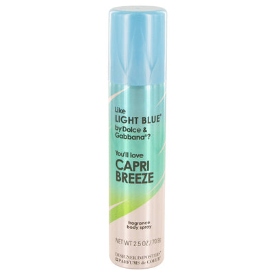 An image displaying Designer Imposters Capri Breeze by Parfums De Coeur Body Spray 2.5 oz for Women by Parfums De Coeur