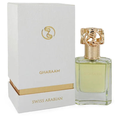 An image displaying Swiss Arabian Gharaam by Swiss Arabian Eau De Parfum Spray 1.7 oz for Men by Swiss Arabian