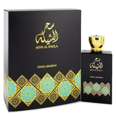 An image displaying Sehr Al Sheila by Swiss Arabian Eau De Parfum Spray 3.4 oz for Women by Swiss Arabian