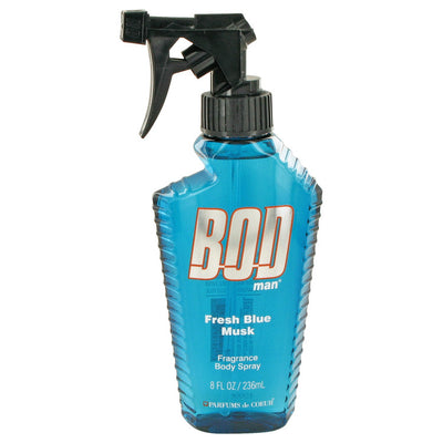 An image displaying Bod Man Fresh Blue Musk by Parfums De Coeur Body Spray 8 oz for Men by Parfums De Coeur