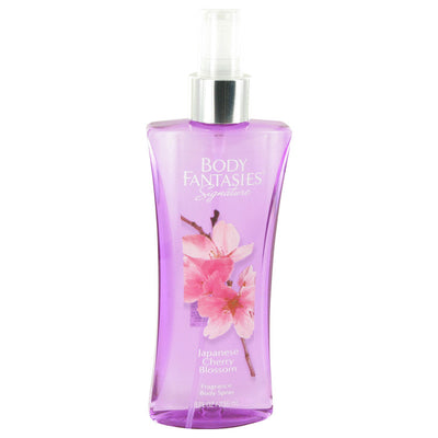 An image displaying Body Fantasies Signature Japanese Cherry Blossom by Parfums De Coeur Body Spray 8 oz for Women by Parfums De Coeur