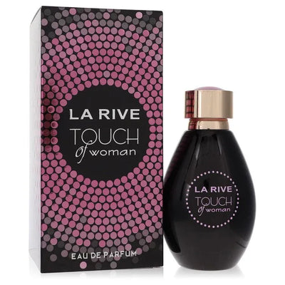 An image displaying La Rive Touch of Woman by La Rive Eau De Parfum Spray 3 oz for Women by La Rive