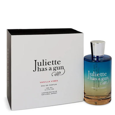 An image displaying Vanilla Vibes by Juliette Has a Gun Eau De Parfum Spray 3.3 oz for Women by Juliette Has a Gun