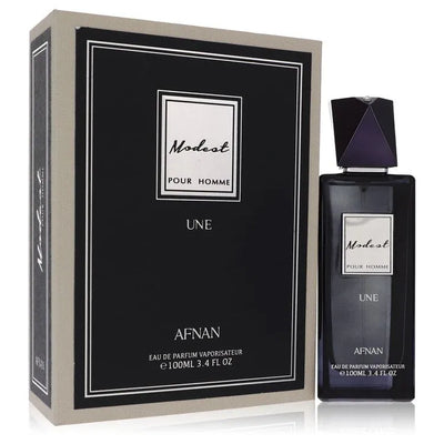 An image displaying Modest Pour Homme Une by Afnan Eau De Parfum Spray 3.4 oz for Men by Afnan