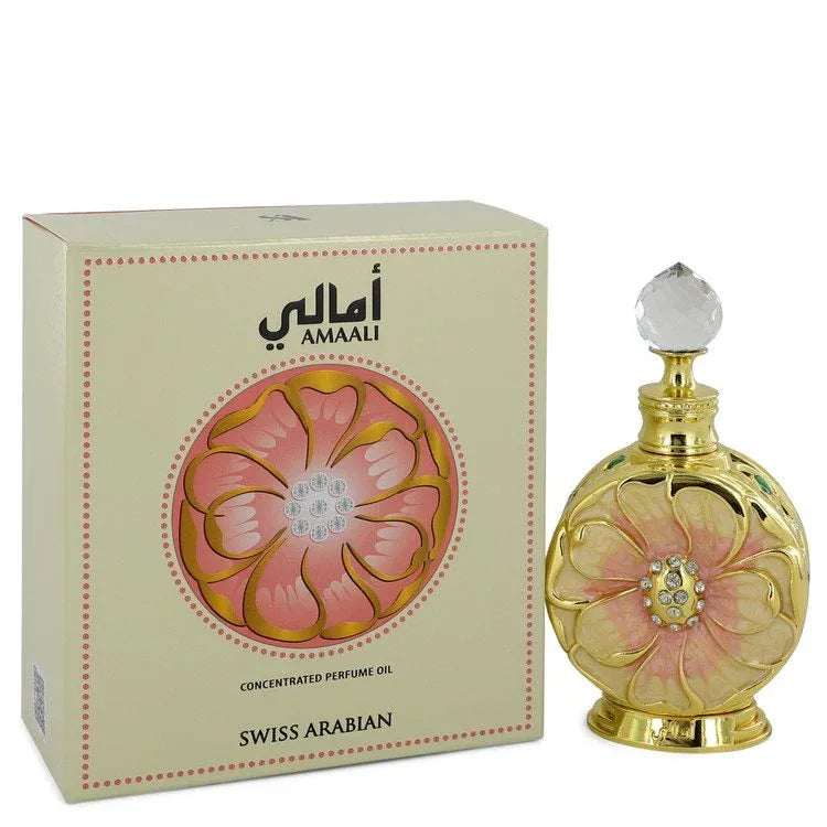 An image displaying Swiss Arabian Amaali by Swiss Arabian Concentrated Perfume Oil 0.5 oz for Women by Swiss Arabian