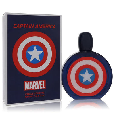 An image displaying Captain America by Marvel Eau De Toilette Spray 3.4 oz for Men by Marvel