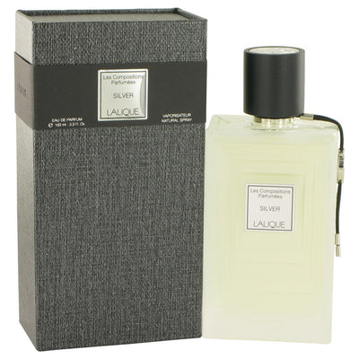 An image displaying Les Compositions Parfumees Silver by Lalique Eau De Parfum Spray 3.3 oz for Women by Lalique