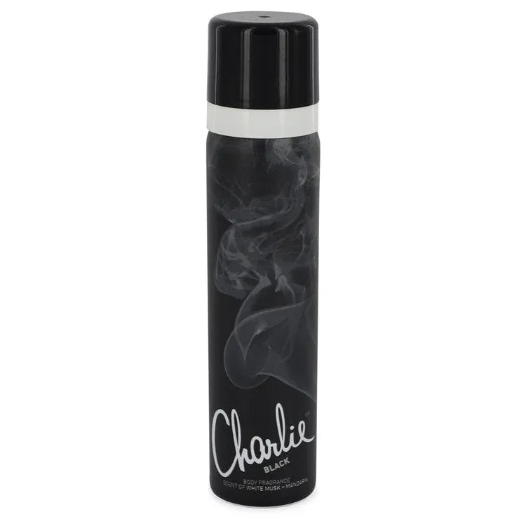 An image displaying Charlie Black by Revlon Body Fragrance Spray 2.5 oz for Women by Revlon