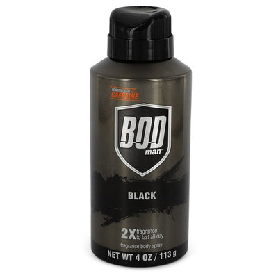 An image displaying Bod Man Black by Parfums De Coeur Body Spray 4 oz for Men by Parfums De Coeur