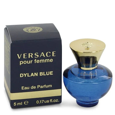 An image displaying Versace Pour Femme Dylan Blue by Versace Mini EDP .17 oz for Women by Versace