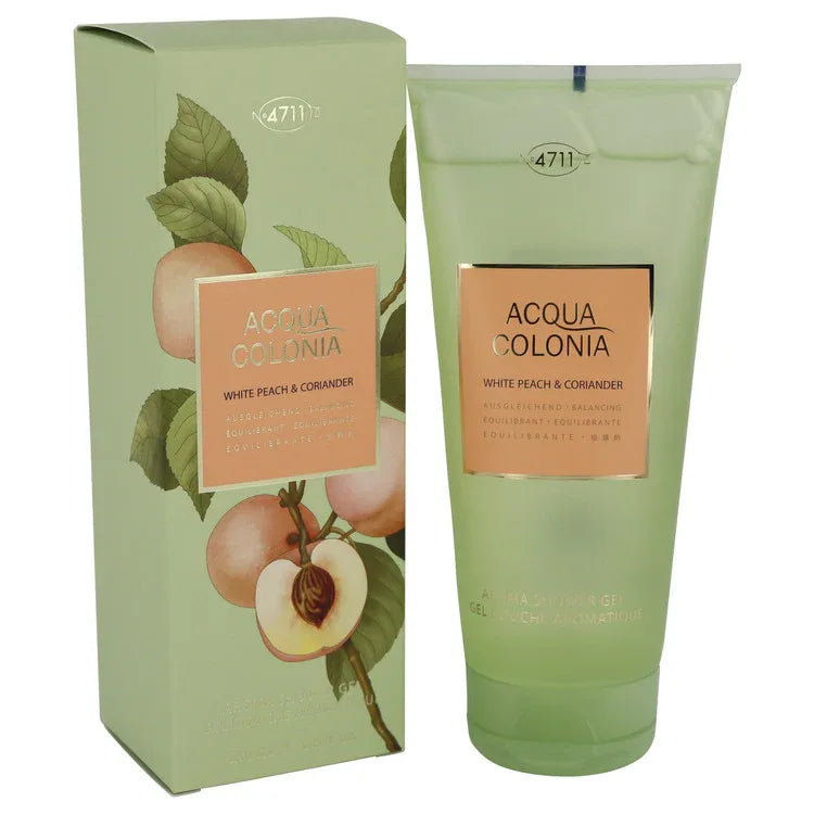 An image displaying 4711 Acqua Colonia White Peach & Coriander by 4711 Shower Gel 6.8 oz for Women by 4711