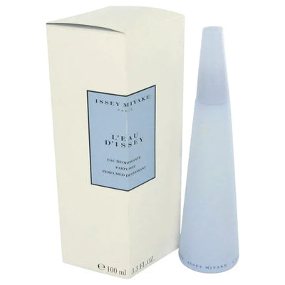 An image displaying L'EAU D'ISSEY (issey Miyake) by Issey Miyake Deodorant Spray 3.3 oz for Women by Issey Miyake