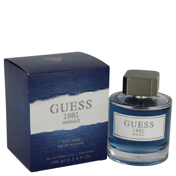 An image displaying Guess 1981 Indigo by Guess Eau De Toilette Spray 3.4 oz for Men by Guess