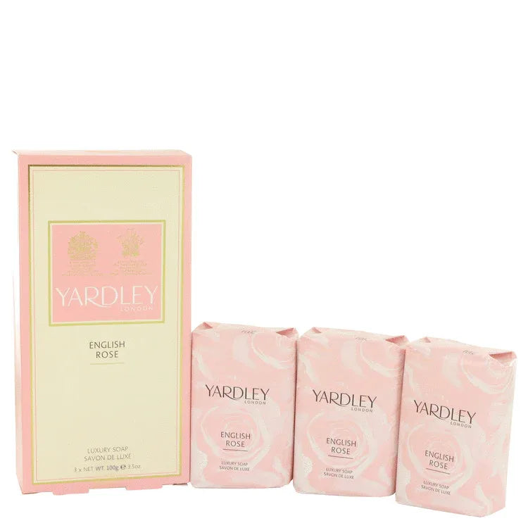 An image displaying English Rose Yardley by Yardley London 3 x 3.5 oz Luxury Soap 3.5 oz for Women by Yardley London