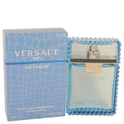 An image displaying Versace Man by Versace Eau Fraiche Deodorant Spray 3.4 oz for Men by Versace
